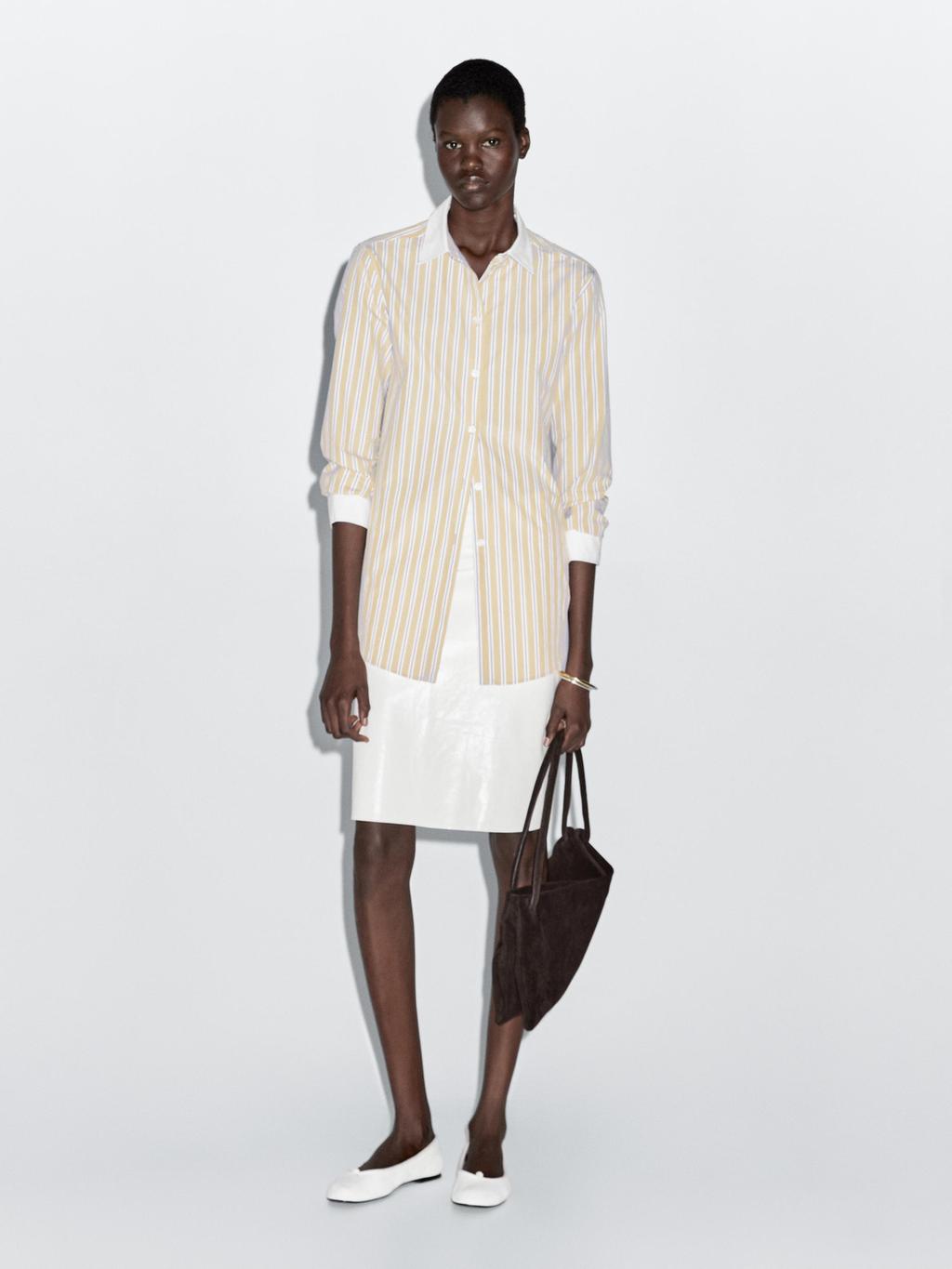 Striped shirt with contrast detail