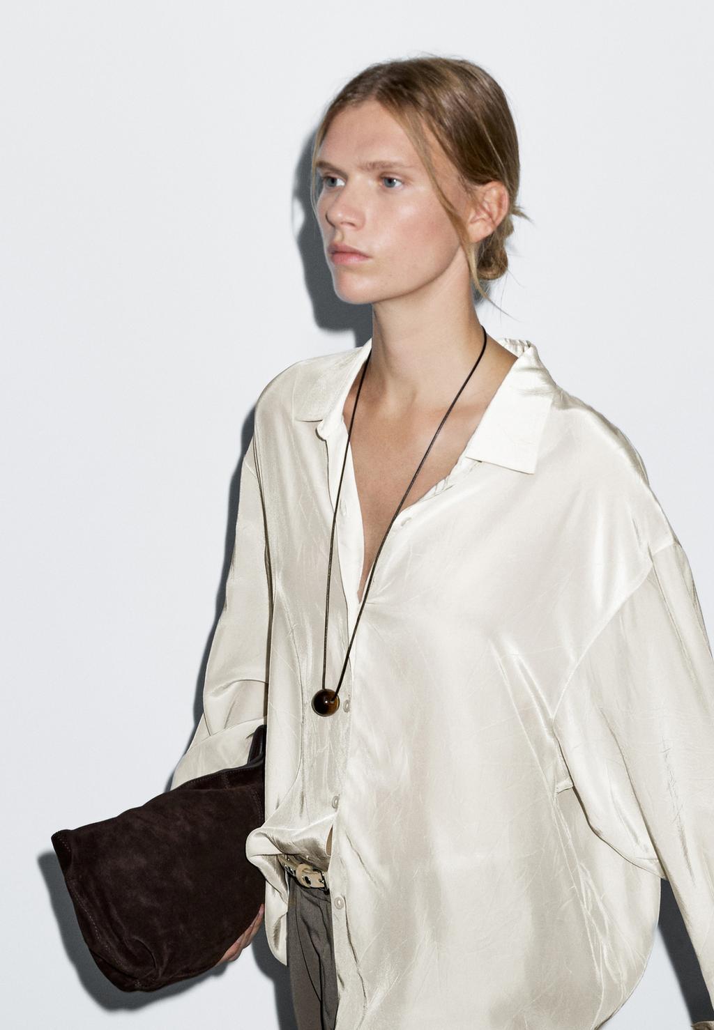 Flowing technical fabric shirt