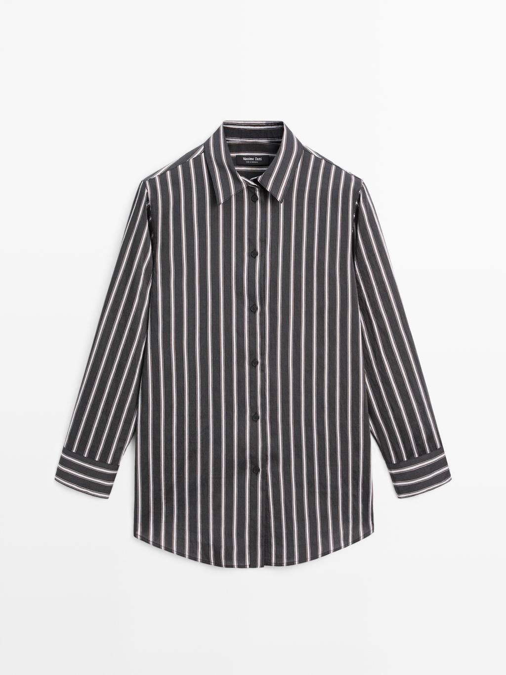Striped loose-fitting shirt