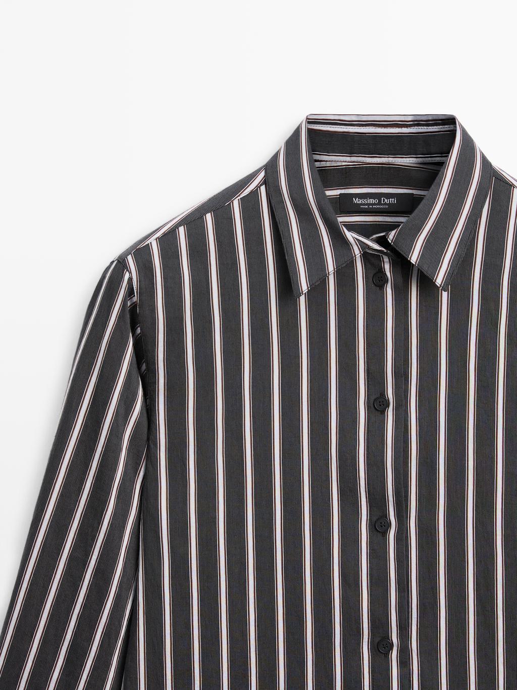 Striped loose-fitting shirt