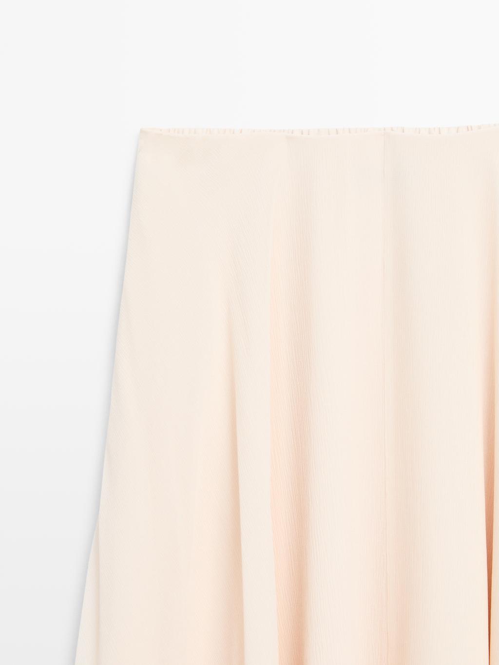 Flowing asymmetric midi skirt