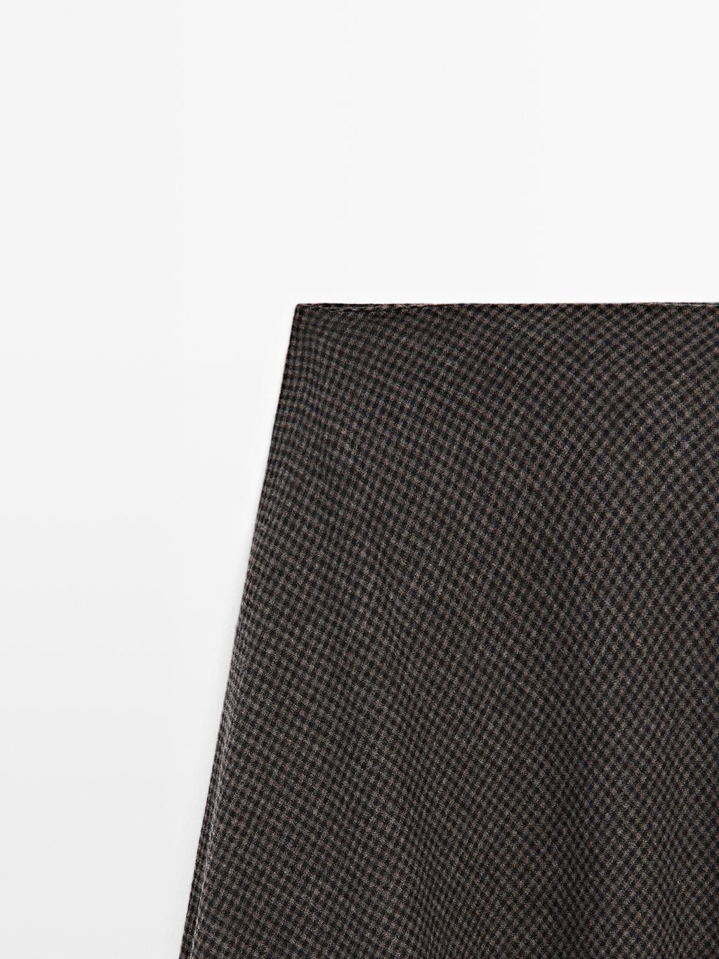 Gingham flared midi skirt