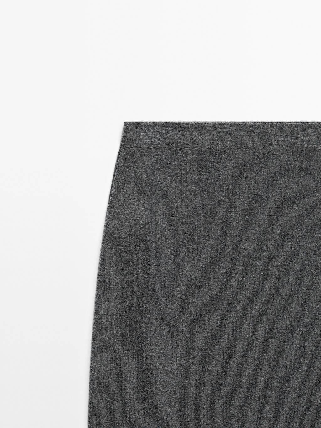 Wool blend mini skirt