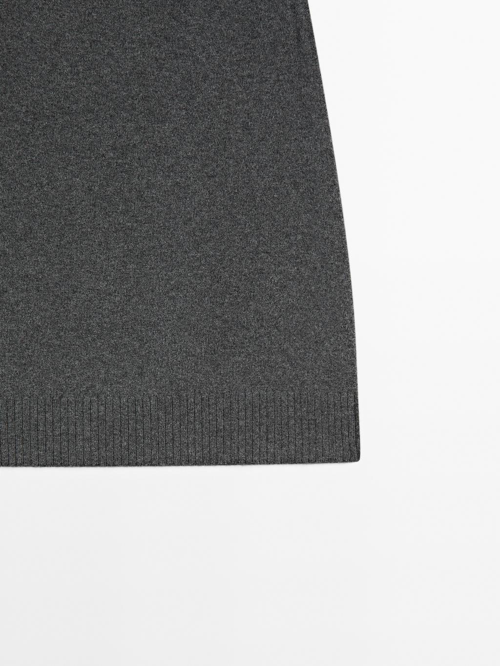 Wool blend mini skirt