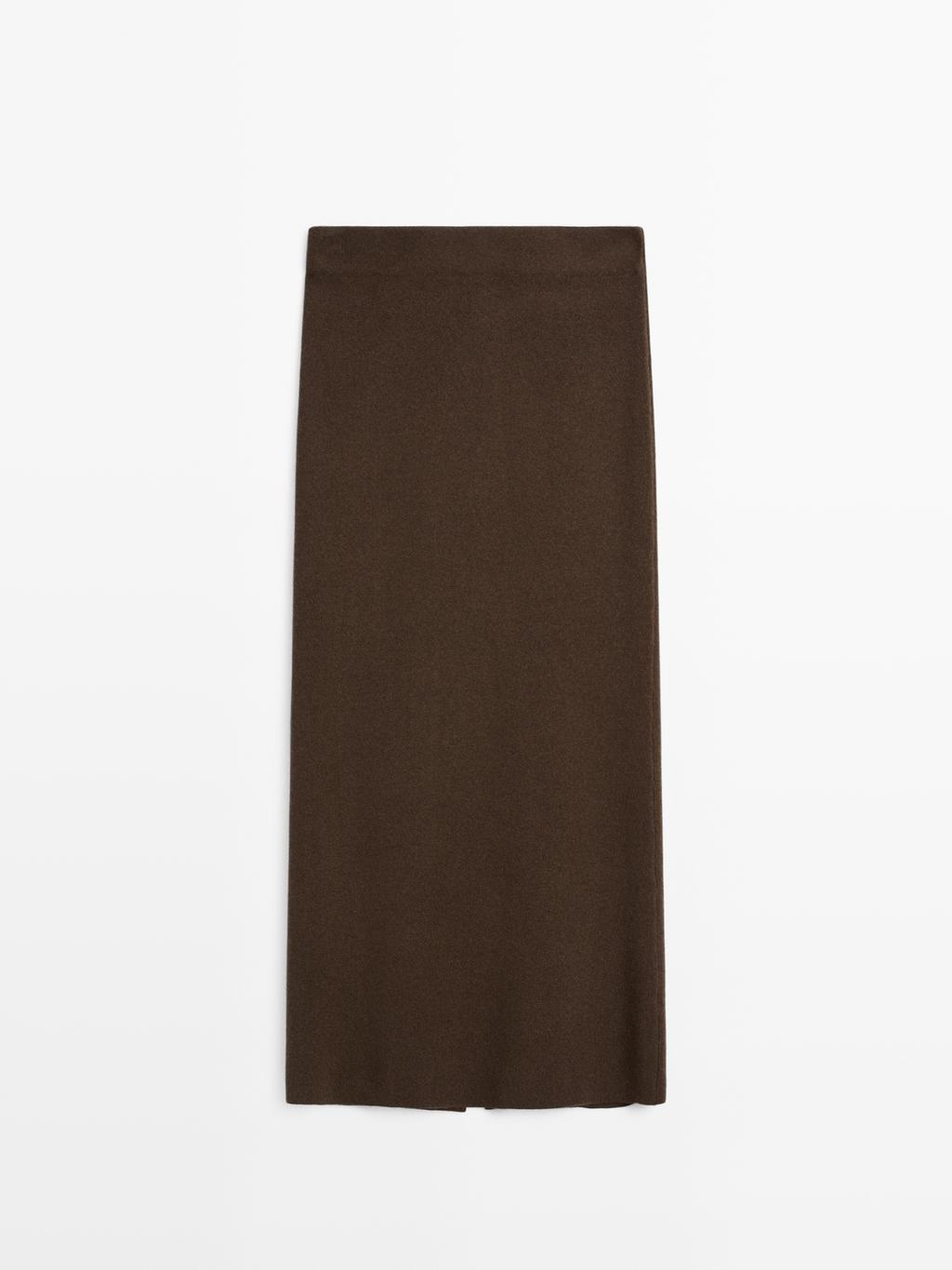 Double-faced midi skirt