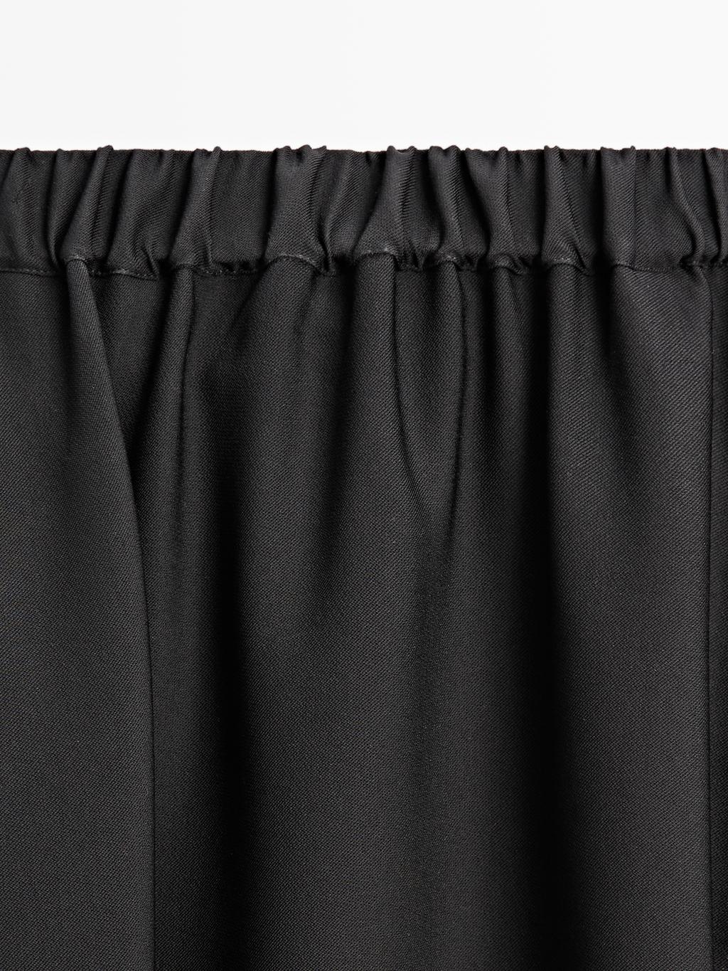 Flared midi skirt with elasticated waistband