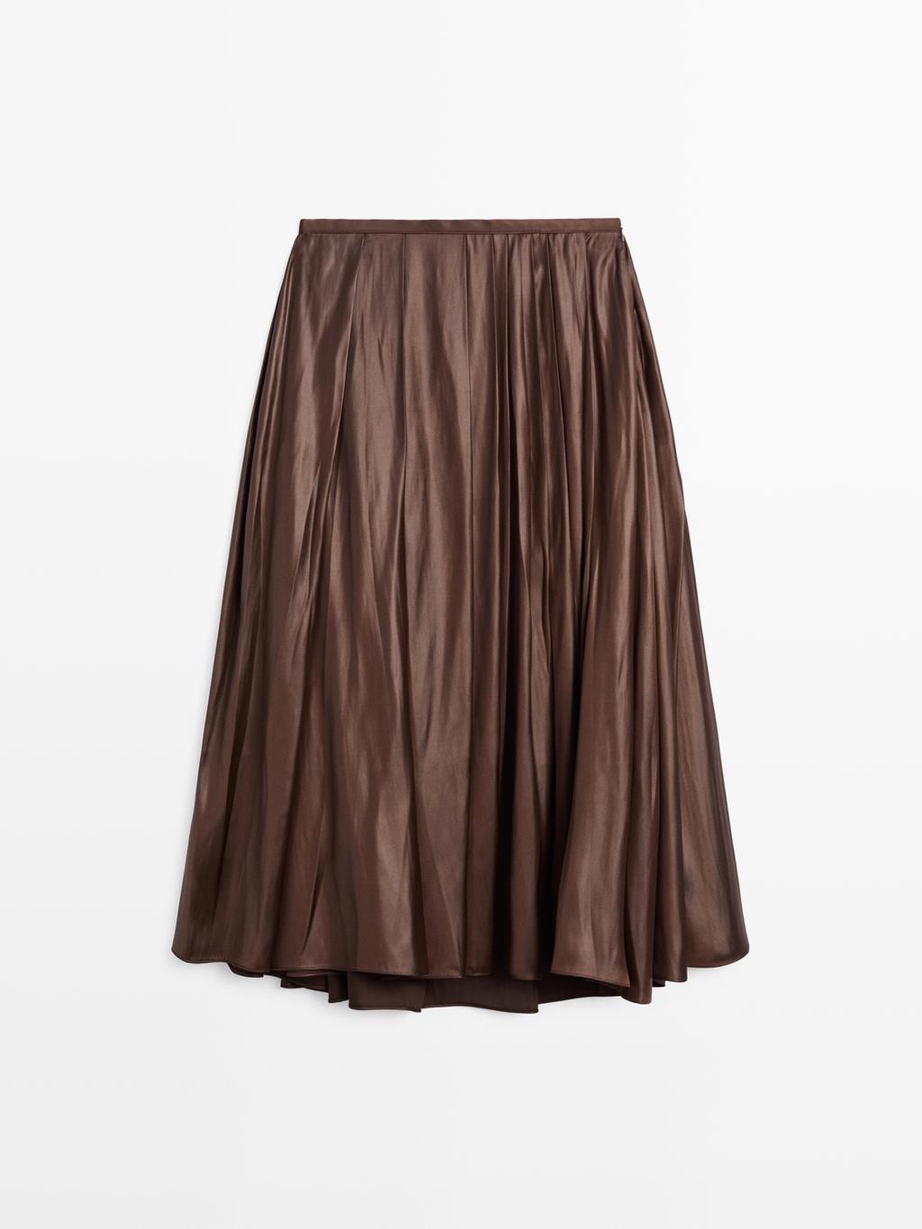 Pleated midi skirt