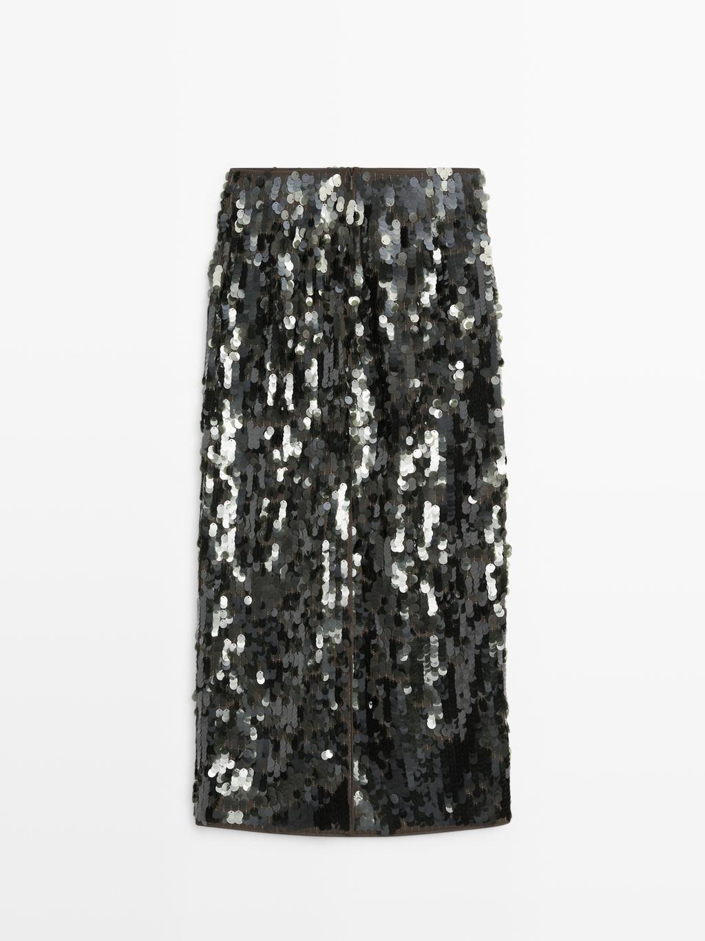 Midi skirt with sequins