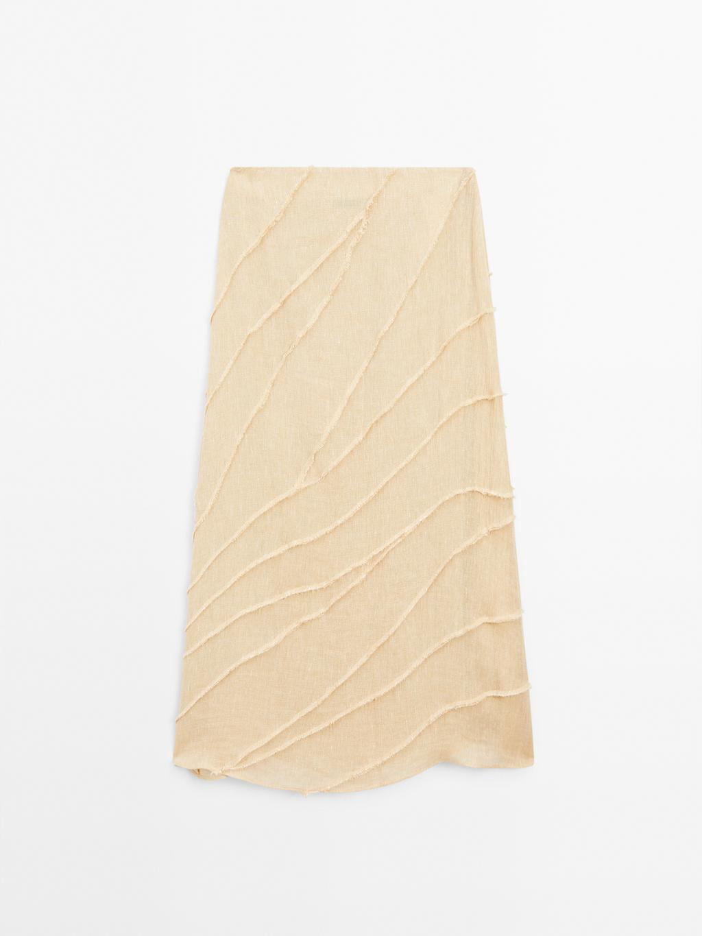 Midi skirt with patchwork detail