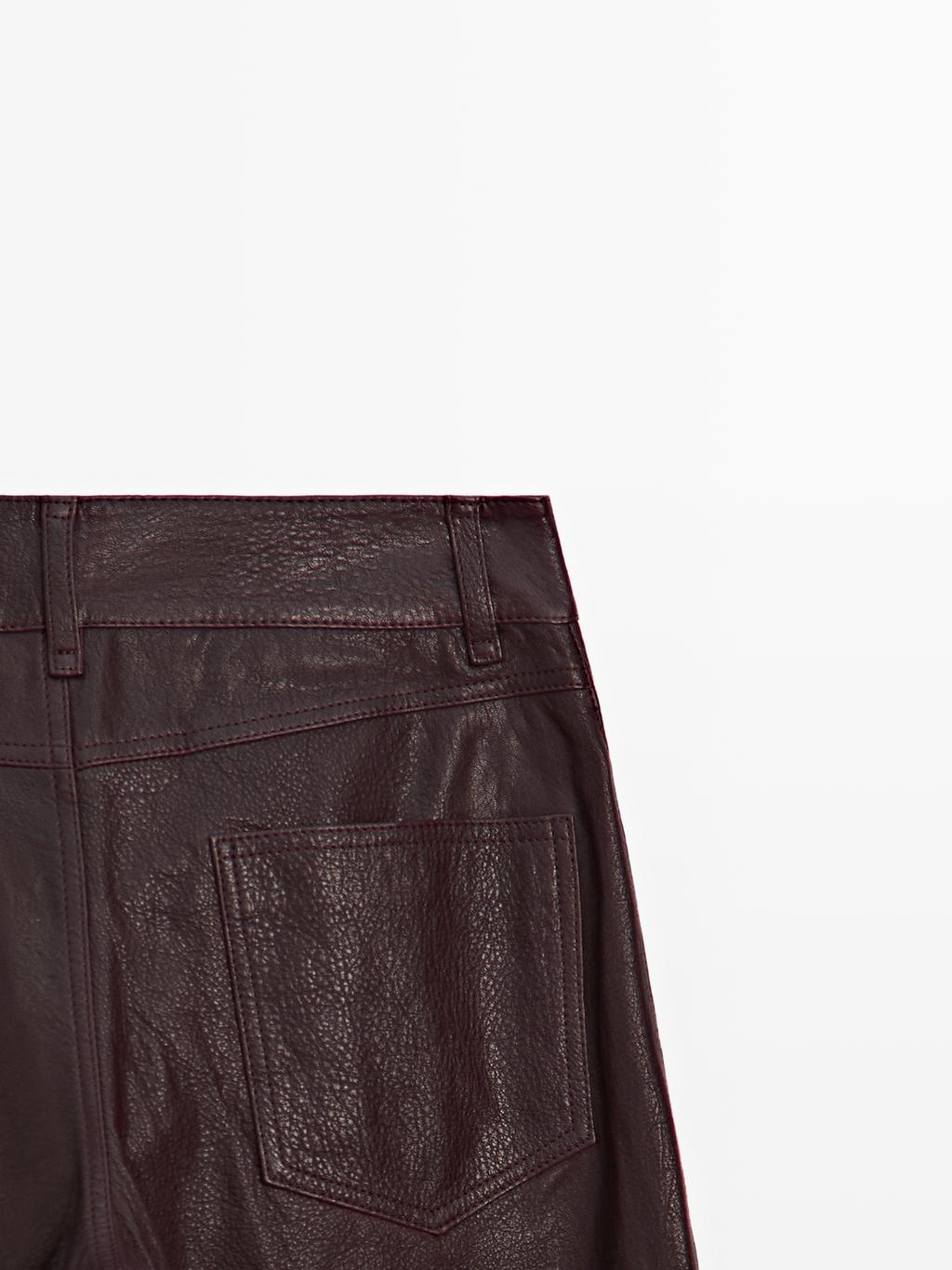 Sheepskin leather trousers with nappa finish