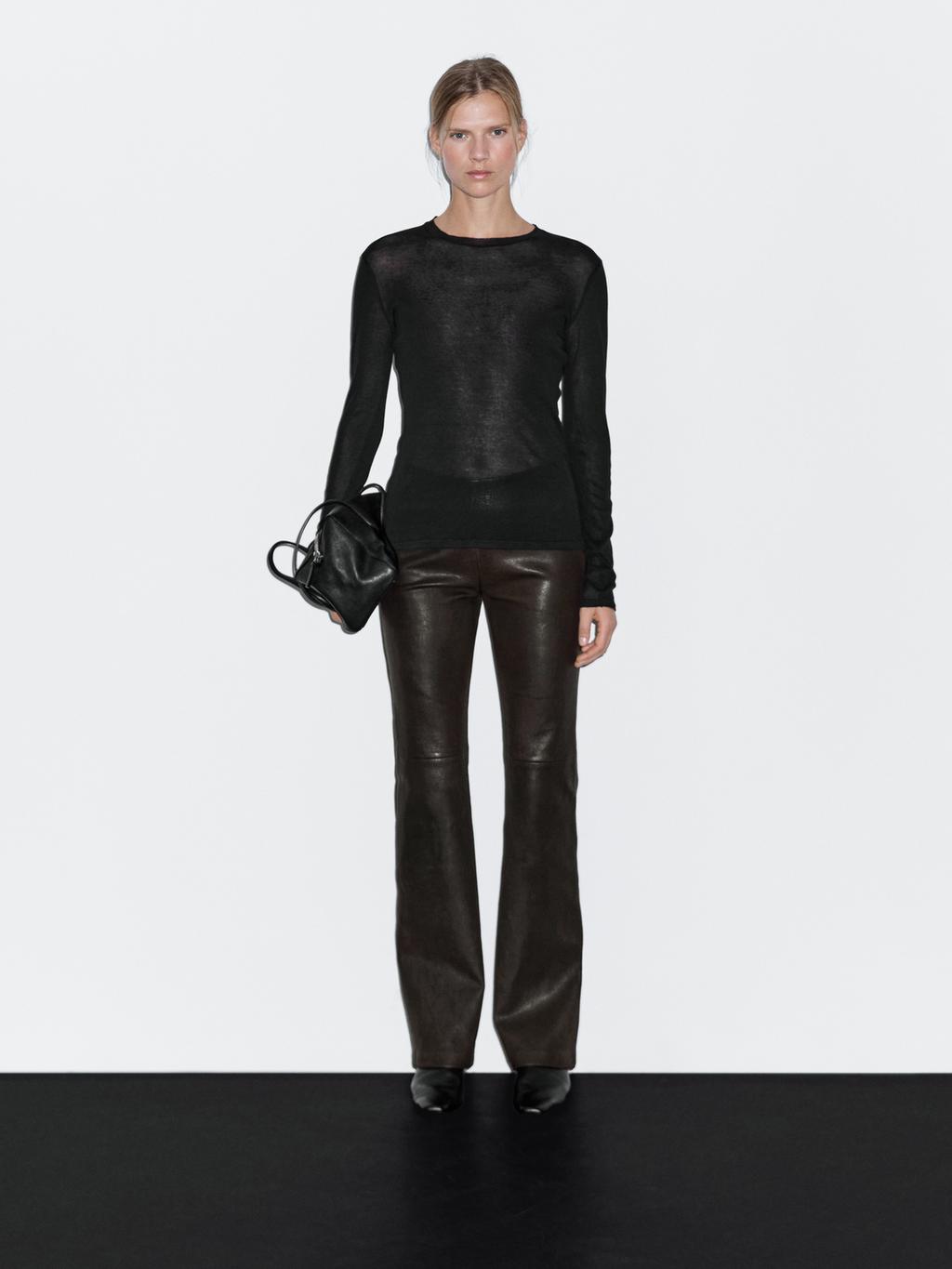 Nappa leather leggings