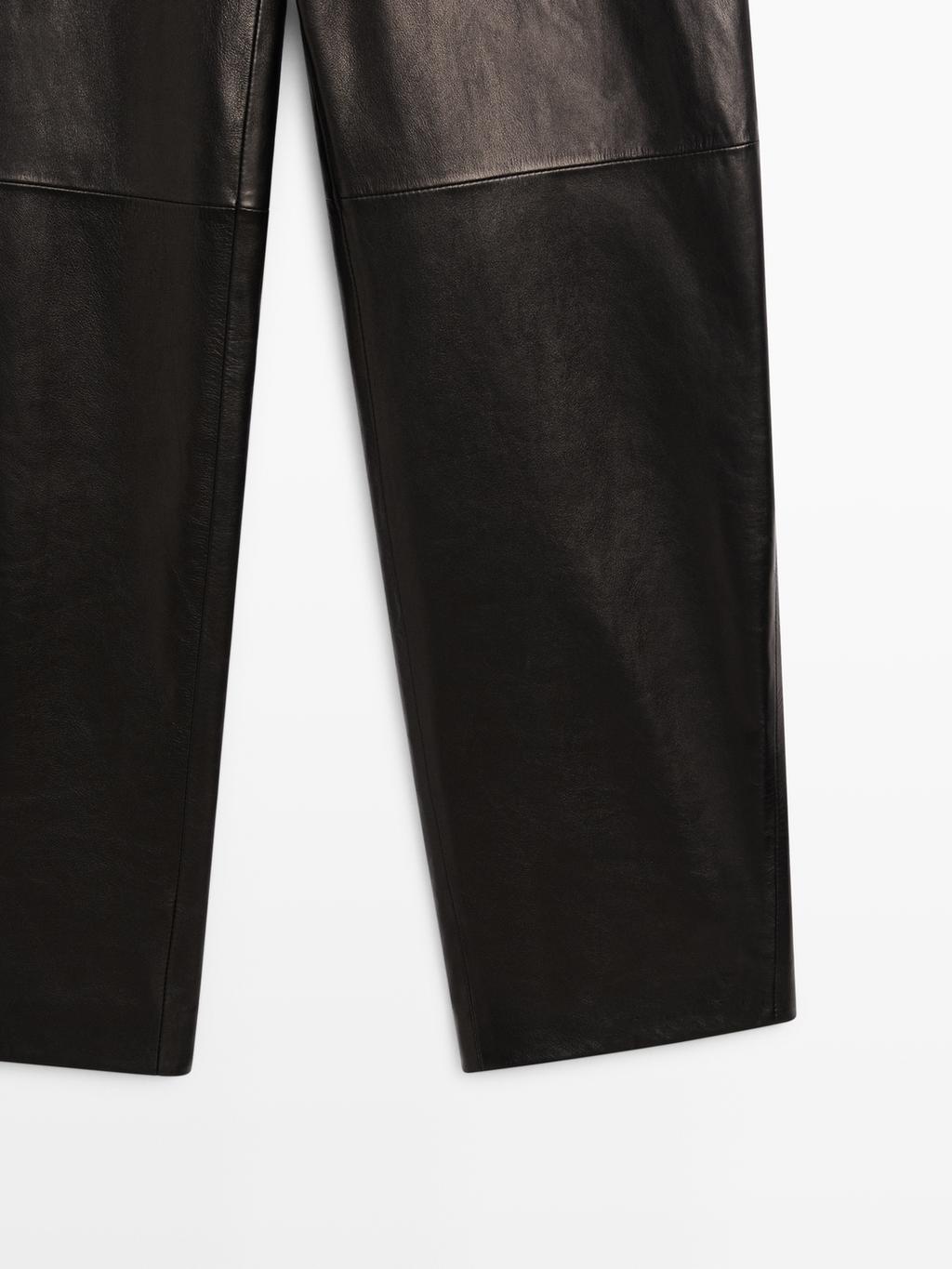 Wide-leg nappa leather trousers - LIMITED