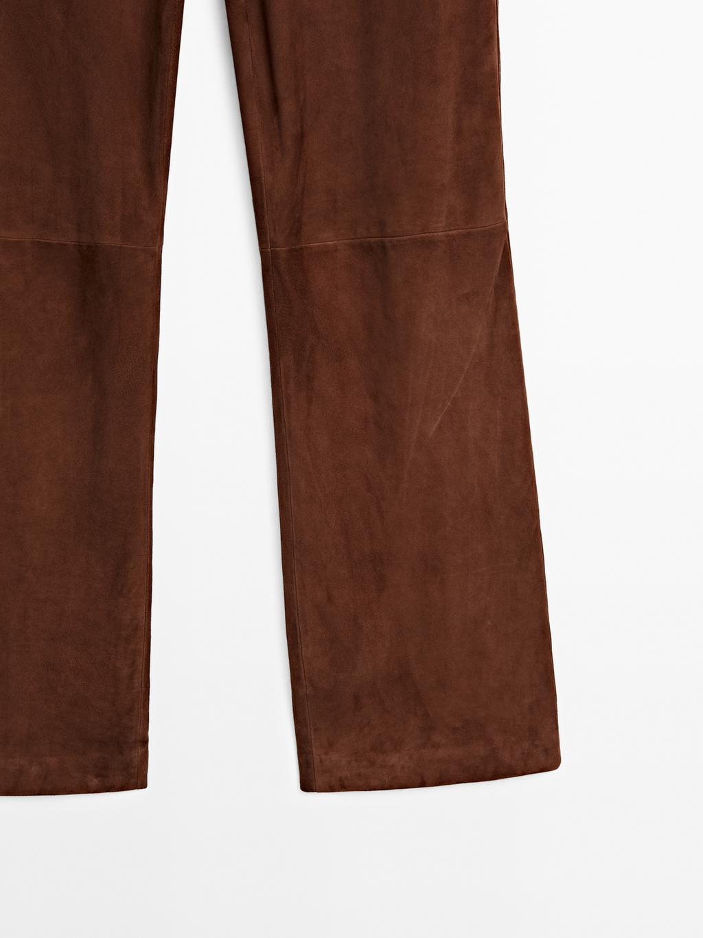 Suede leather trousers