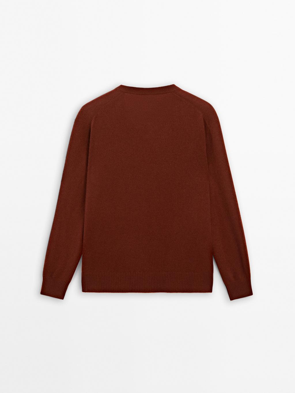 Knit 100% cashmere V-neck sweater