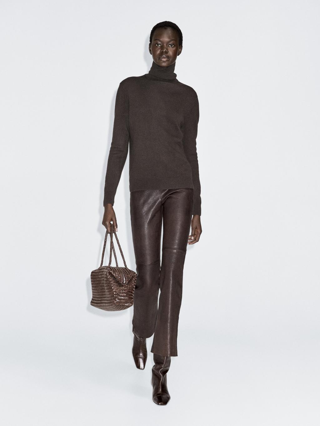 Wool blend high neck sweater