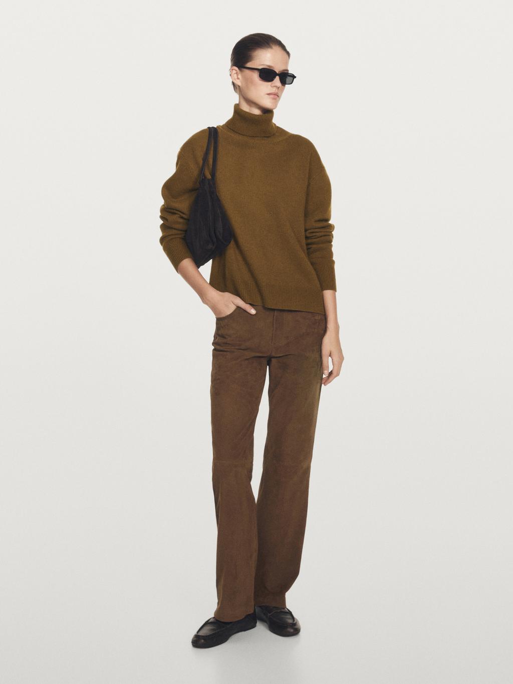 Wool blend high neck sweater