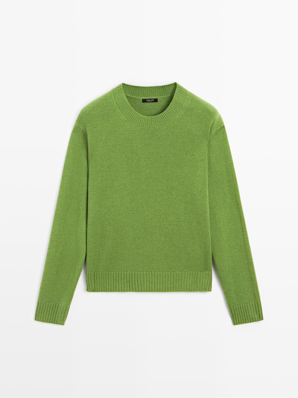 Wool blend crew neck sweater