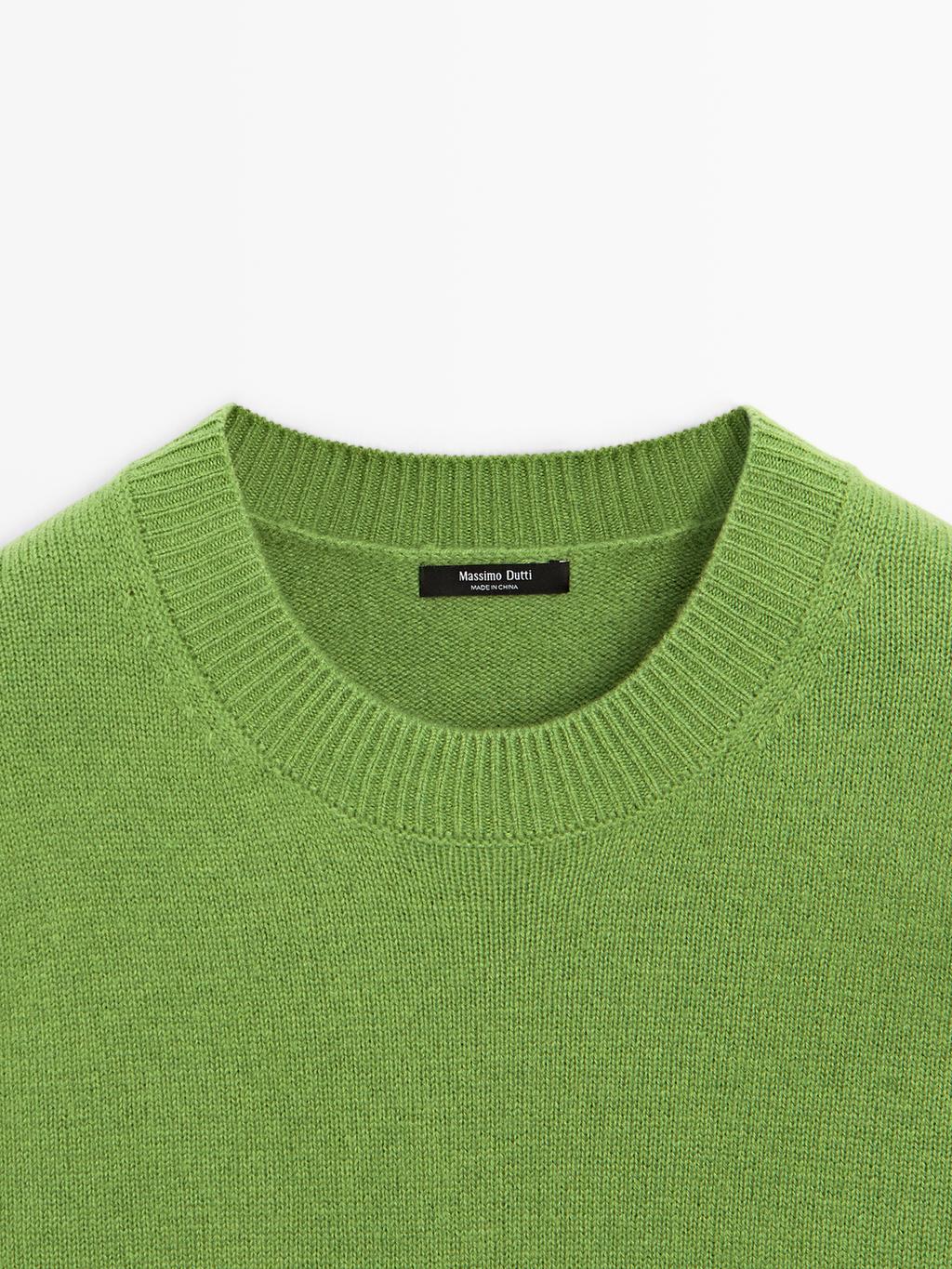 Wool blend crew neck sweater