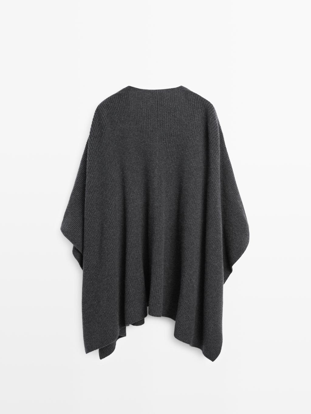 Knit 100% cashmere cape