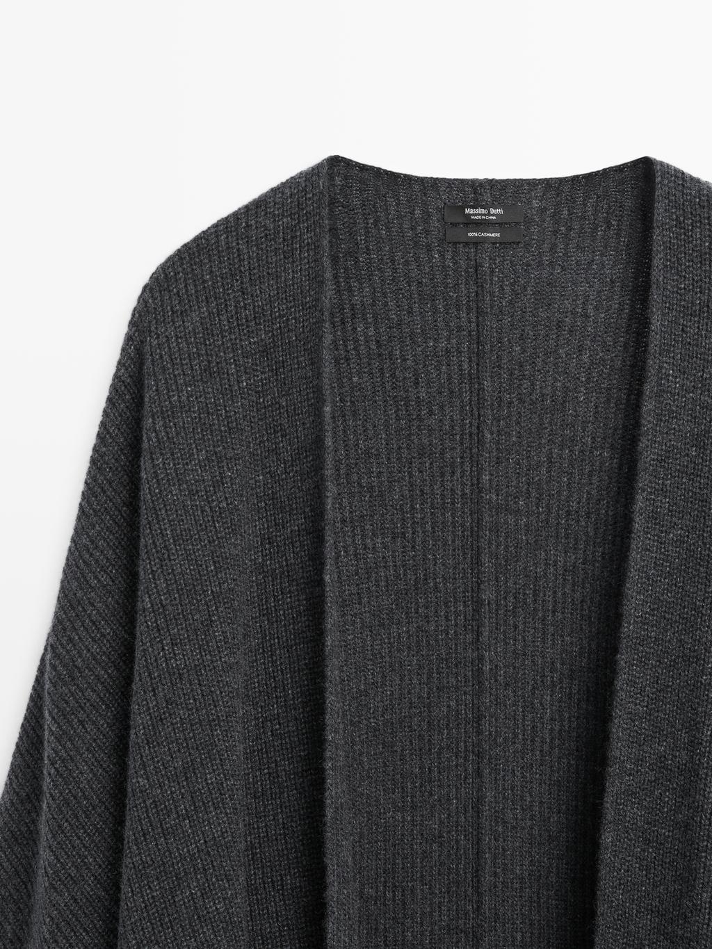 Knit 100% cashmere cape