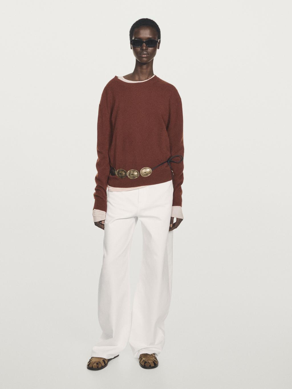 100% cashmere crew neck sweater