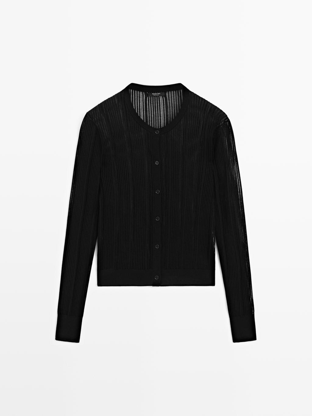 Long sleeve cutwork cardigan