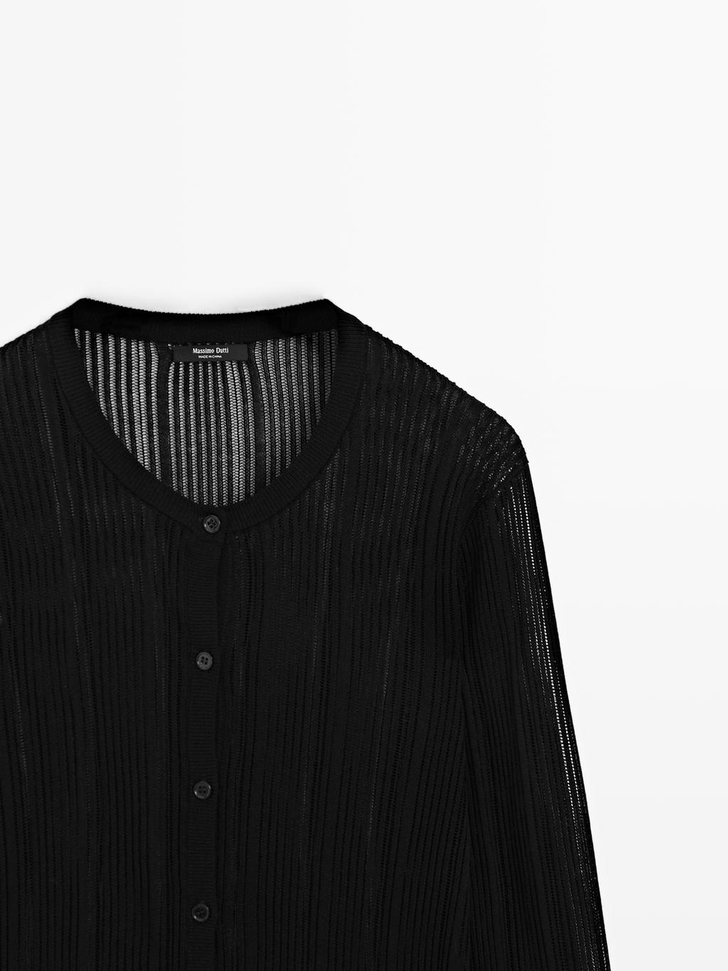 Long sleeve cutwork cardigan