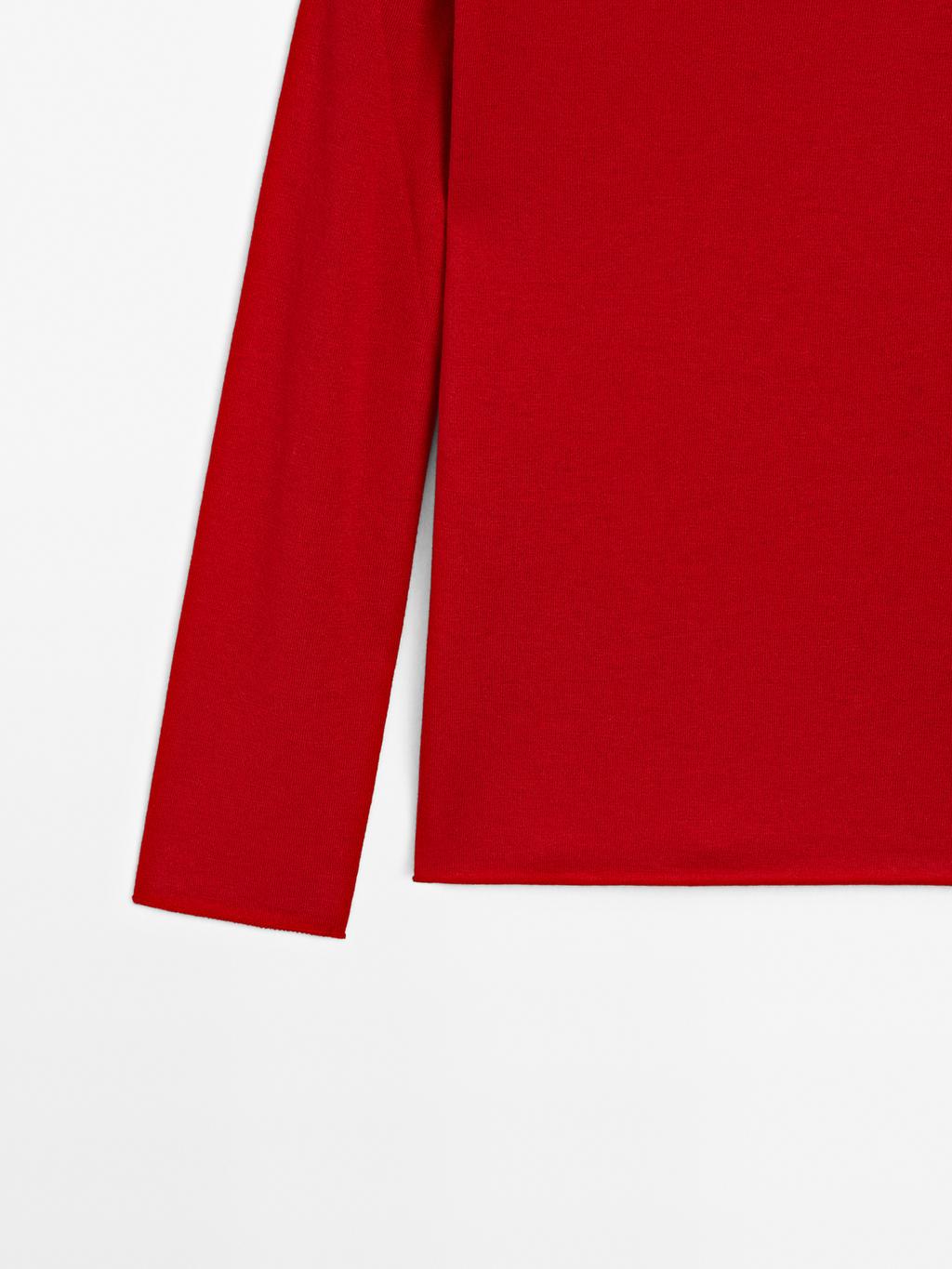 Wool blend boat neck sweater