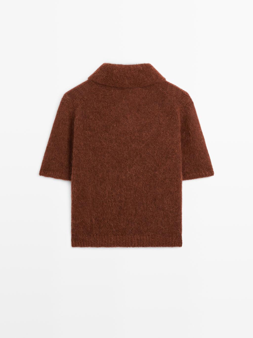 Alpaca blend knit polo jumper