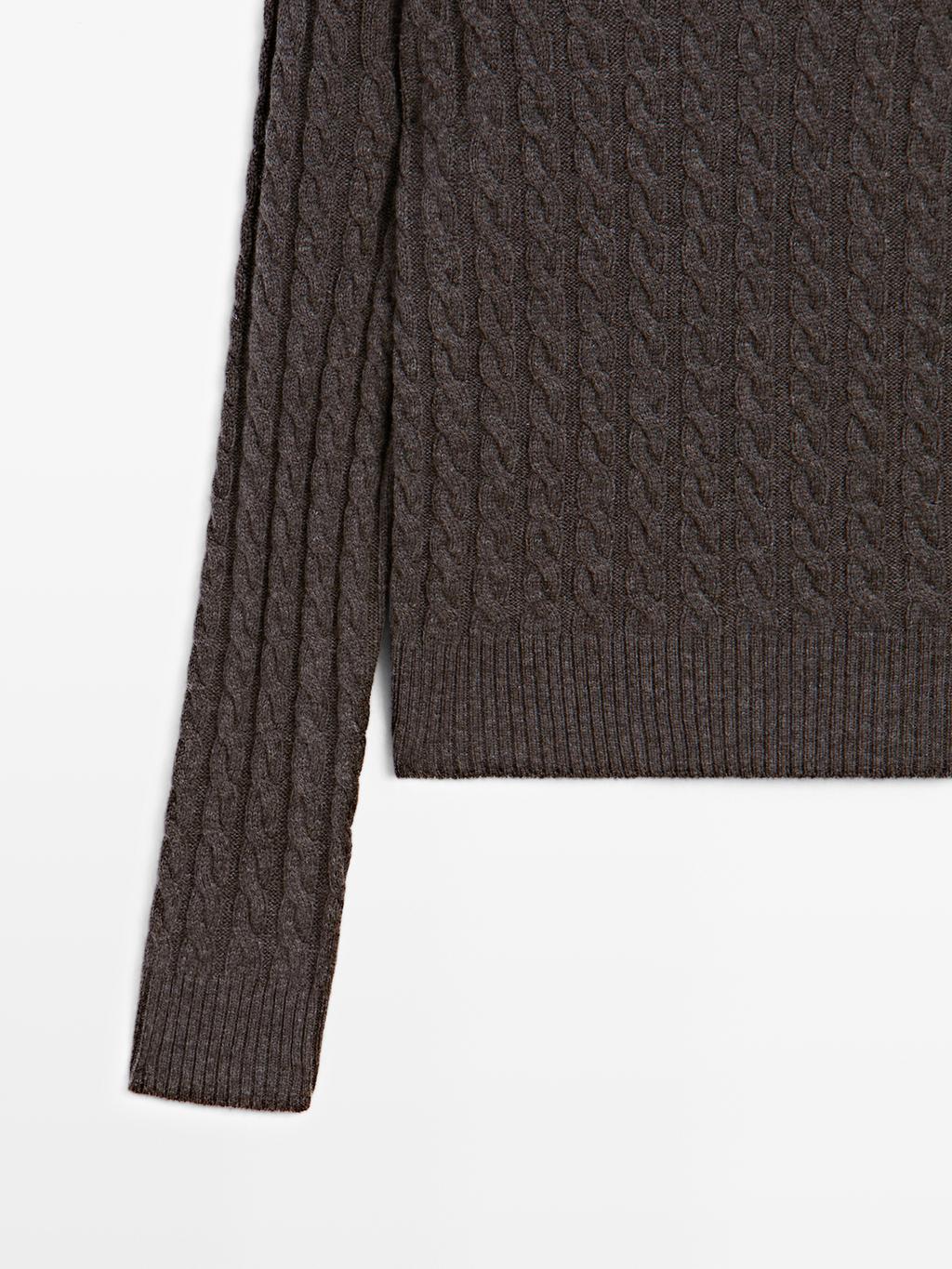Wool blend cable-knit sweater