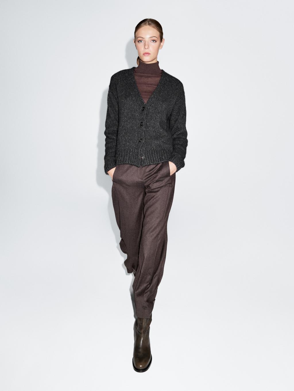 Wool blend V-neck cardigan