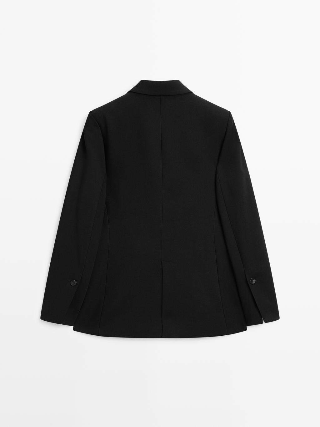 Two-button crepe blazer