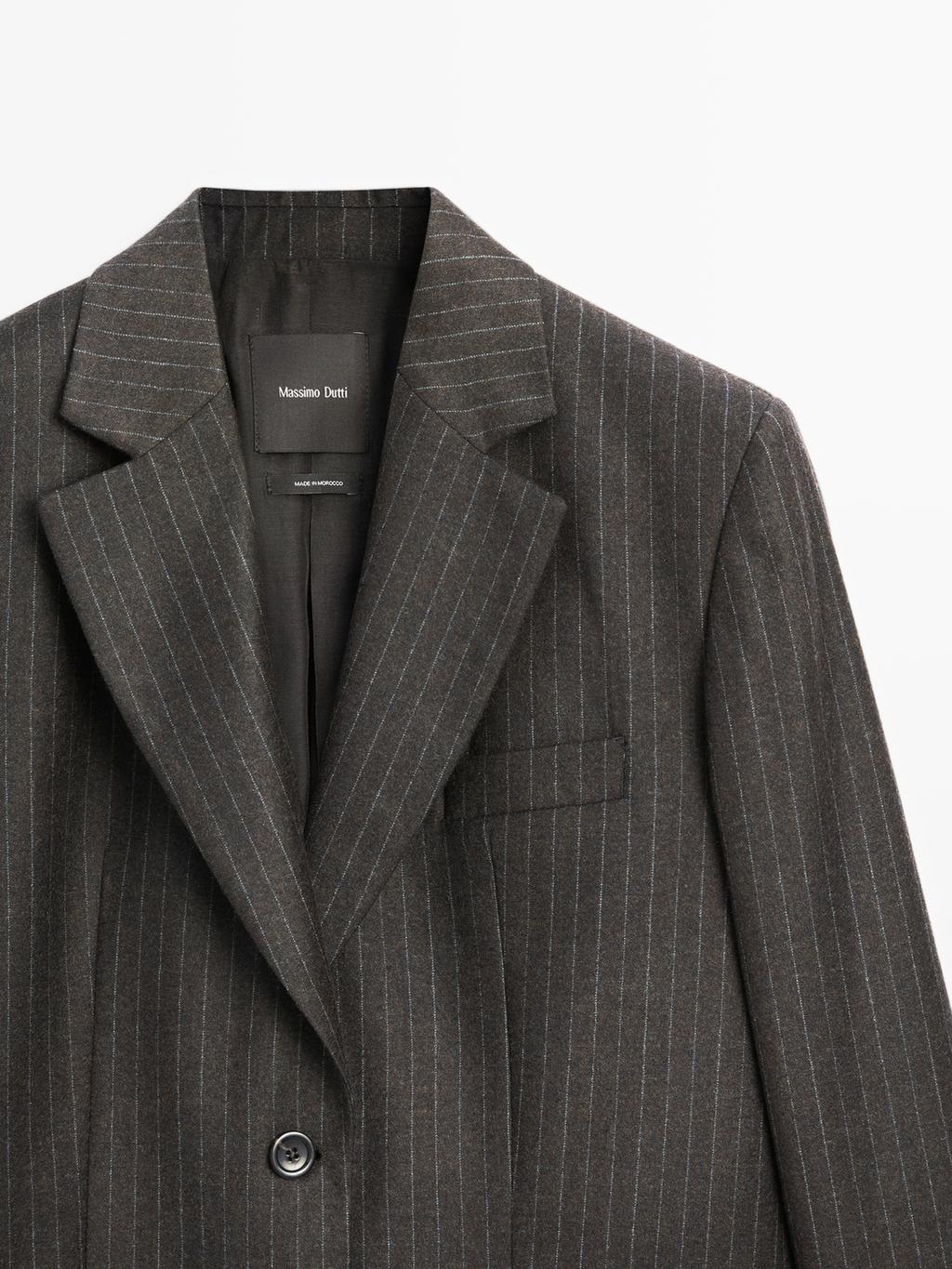 100% wool pinstripe blazer