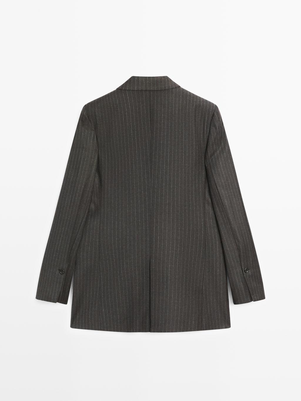 100% wool pinstripe blazer