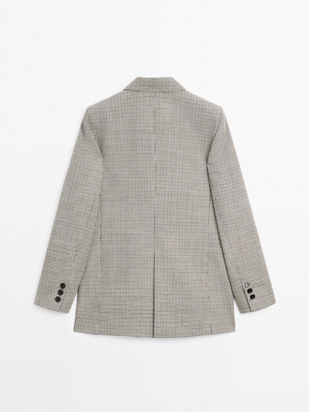 100% wool houndstooth blazer