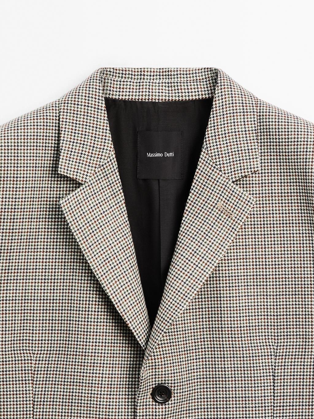 100% wool houndstooth blazer