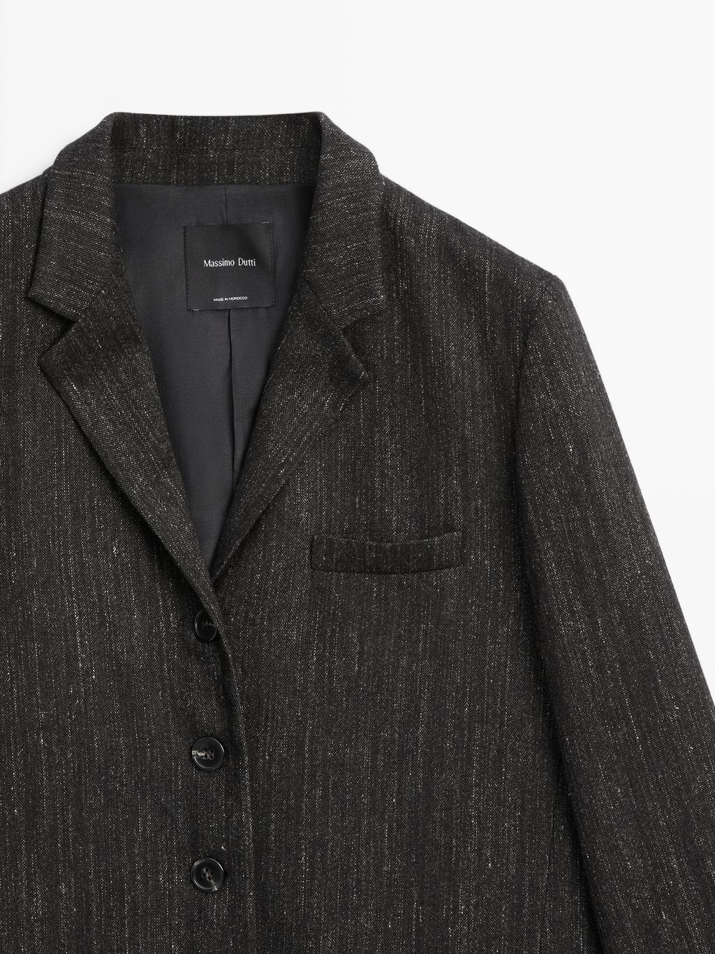 Flecked wool blend blazer