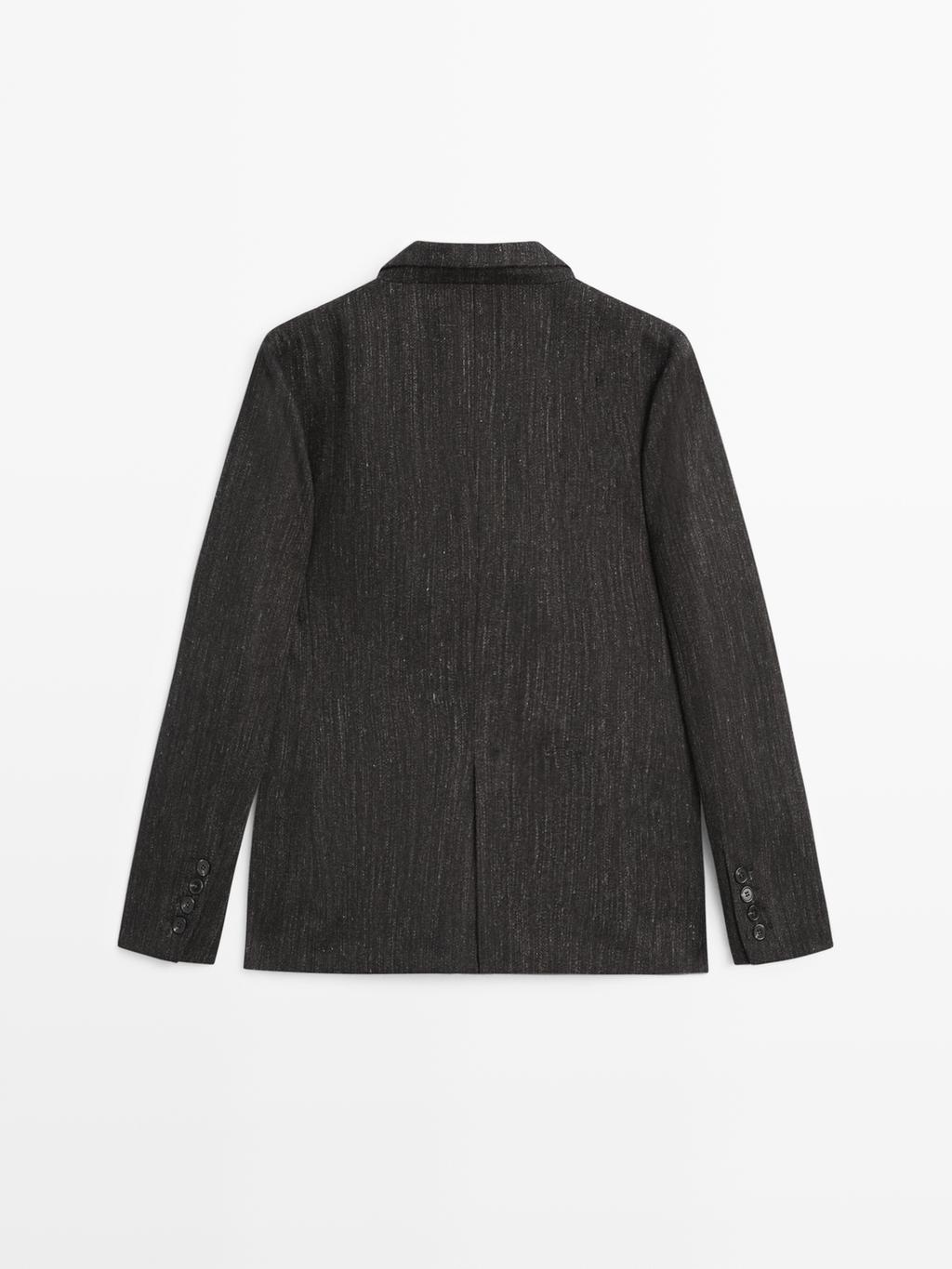 Flecked wool blend blazer