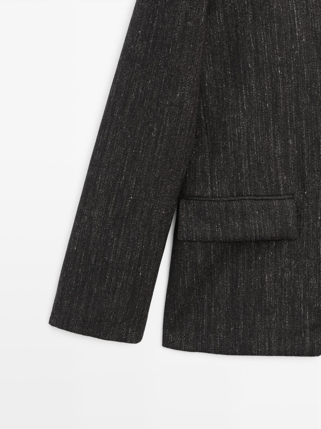 Flecked wool blend blazer