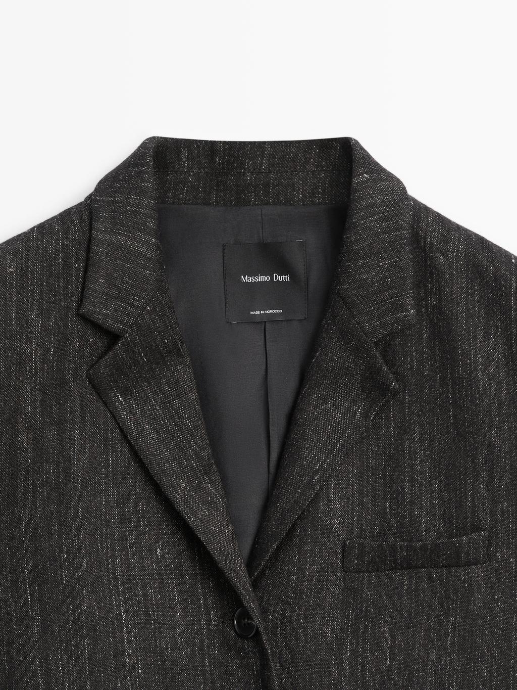 Flecked wool blend blazer