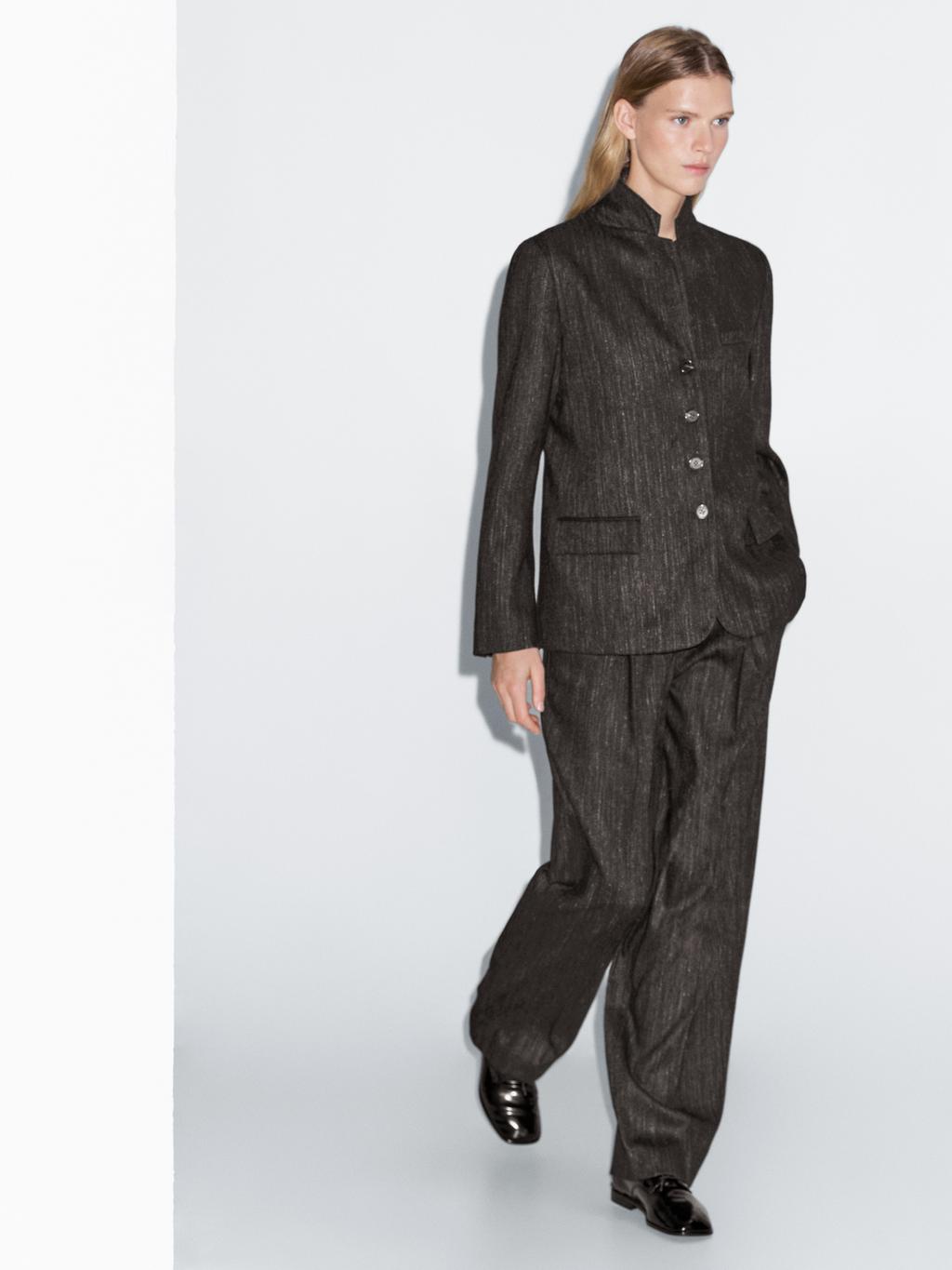 Flecked wool blend blazer