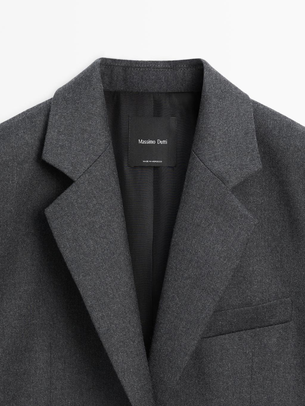 100% wool flannel suit blazer