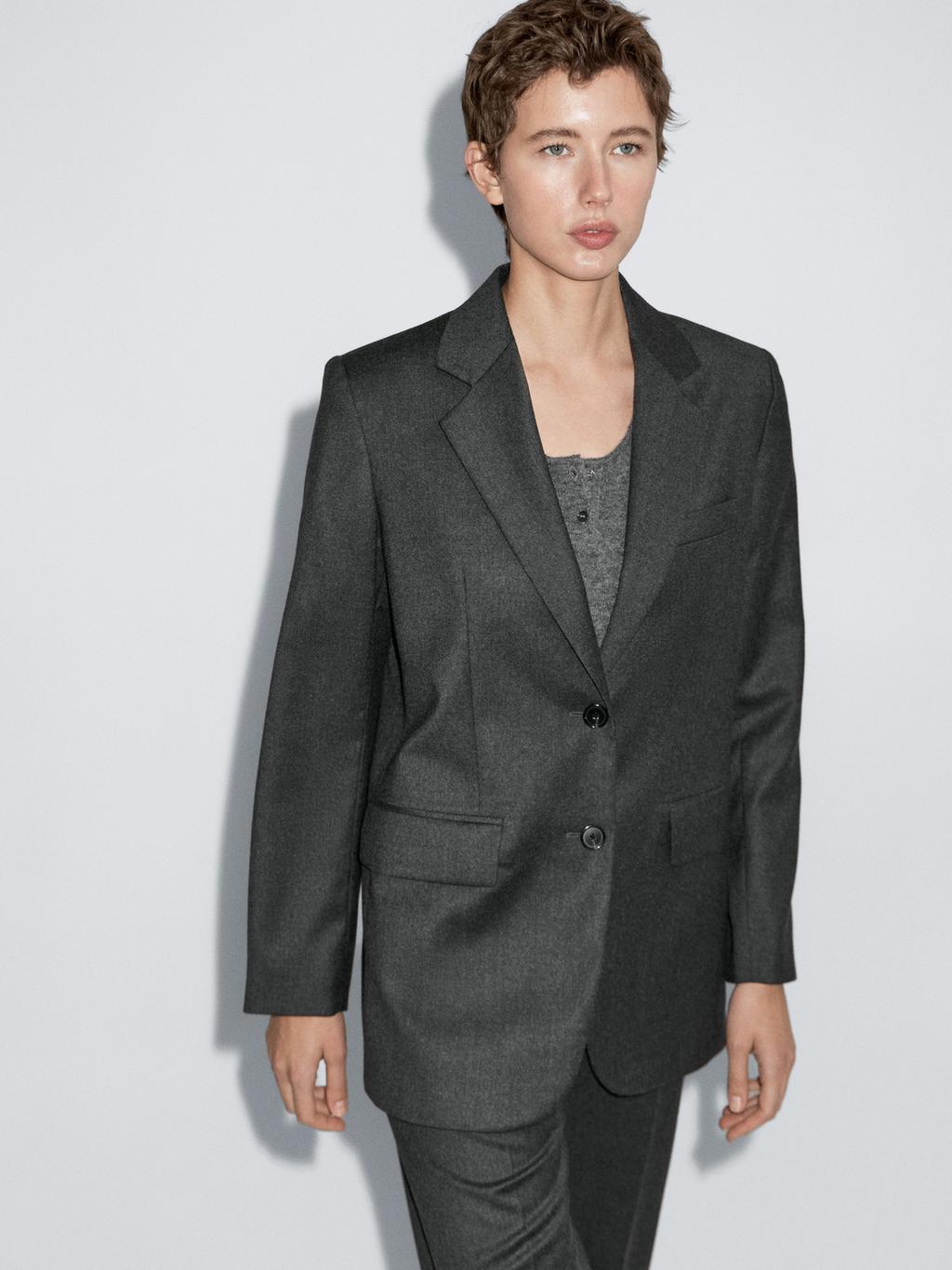 100% wool flannel suit blazer