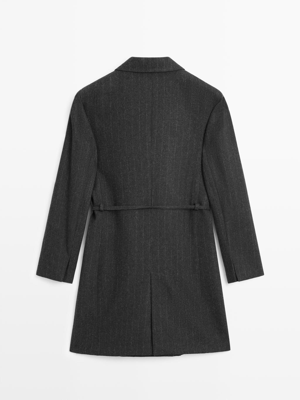 Long striped wool blend blazer