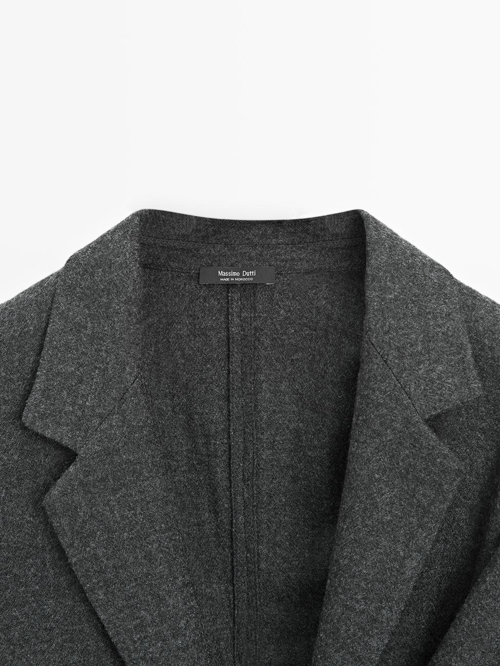Textured 100% wool overshirt
