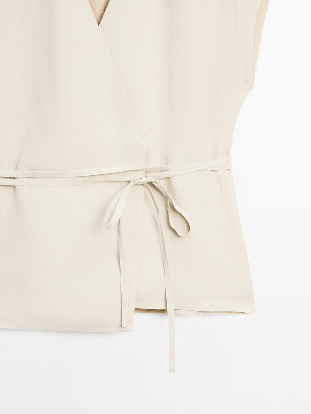 100% linen crossover waistcoat