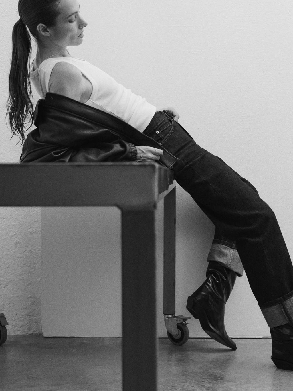 Mercerised cotton V-neck T-shirt