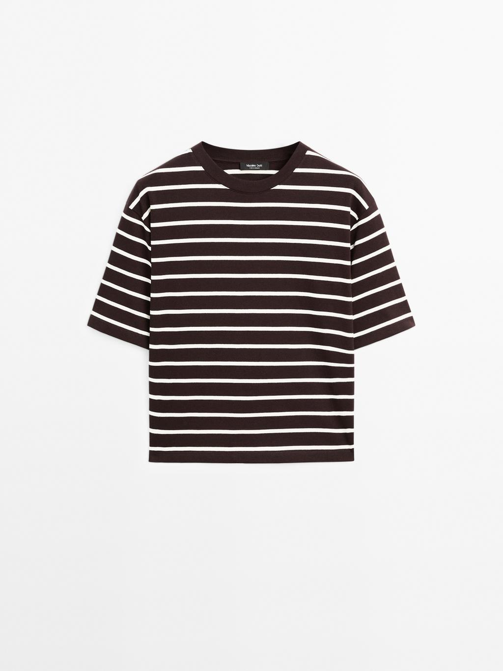 Striped 100% cotton T-shirt