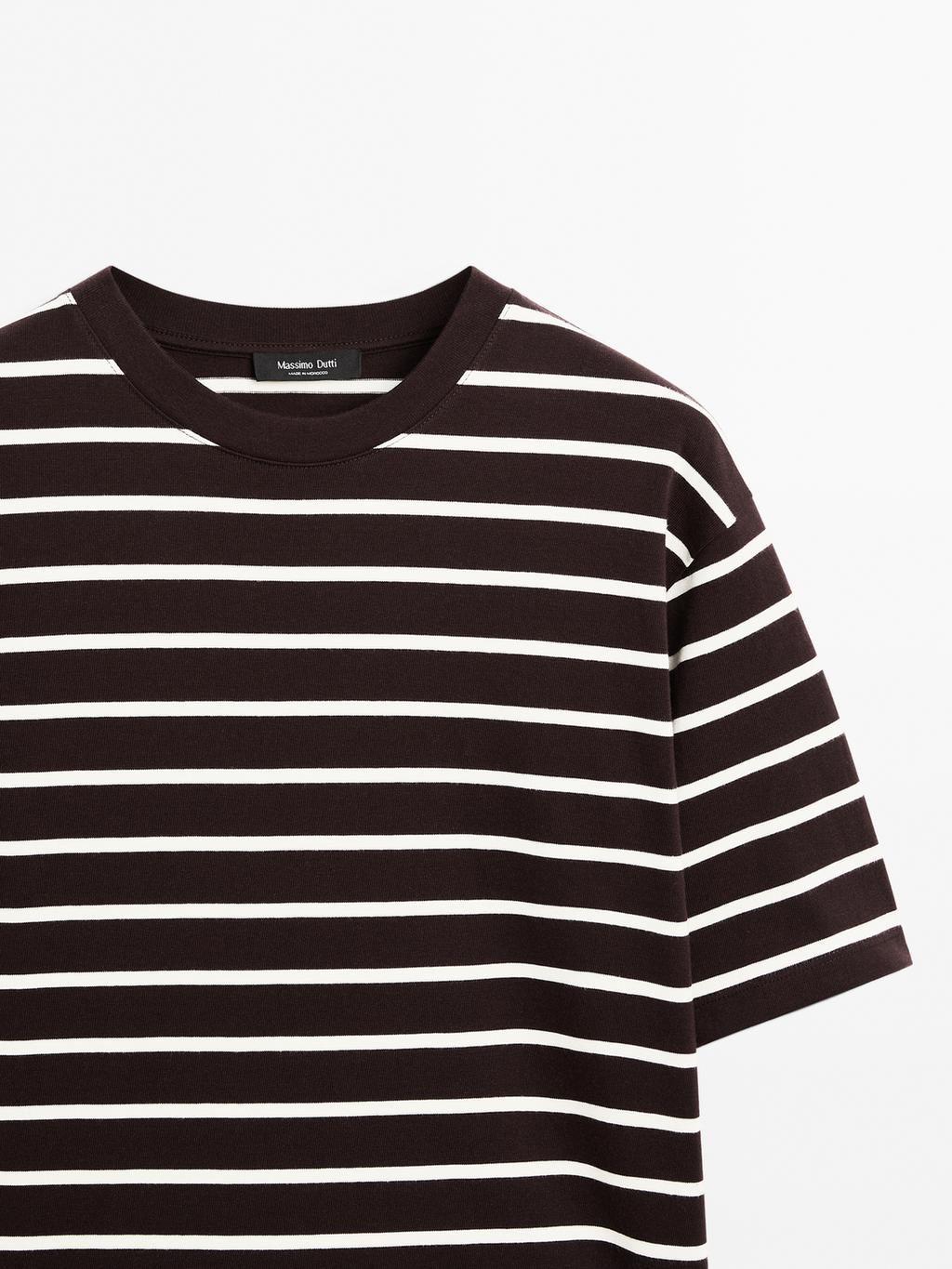 Striped 100% cotton T-shirt