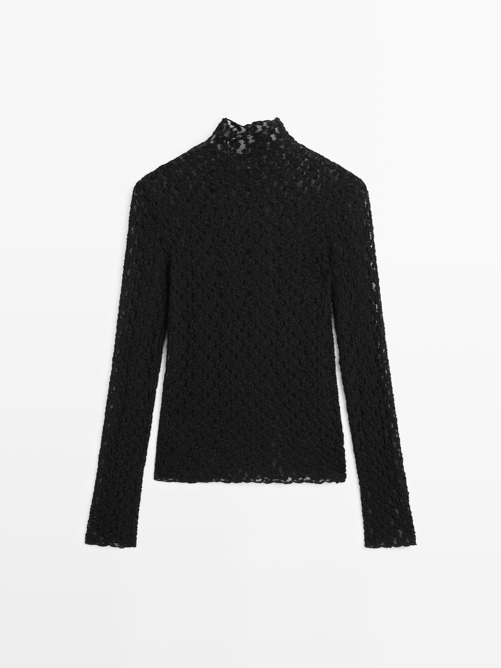 Long sleeve lace top